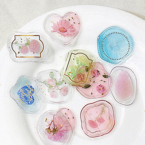 BGM Deco Sticker - Sealing Seal - Flower Jewel Pink