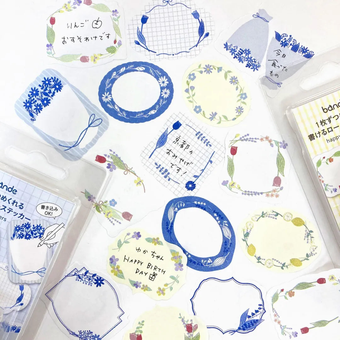 Bande - Writeable Roll Sticker - Happy Flowers