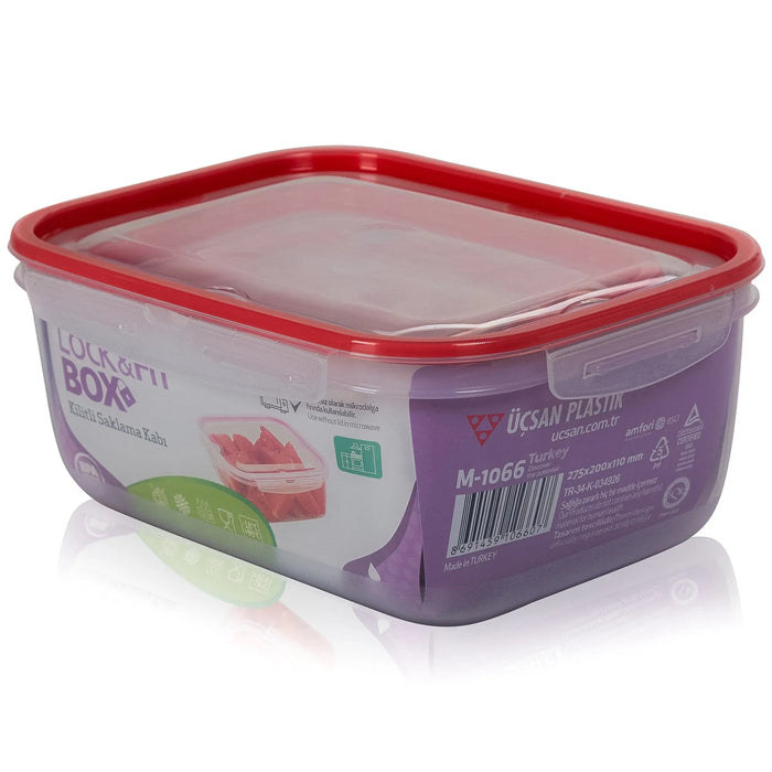 4 Litre Lock & Fit Airtight Plastic Food Storage Box Hobby Life