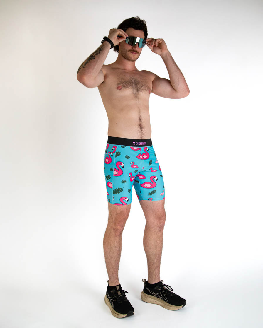 Men's Blue Flamingo 8" Half Tights