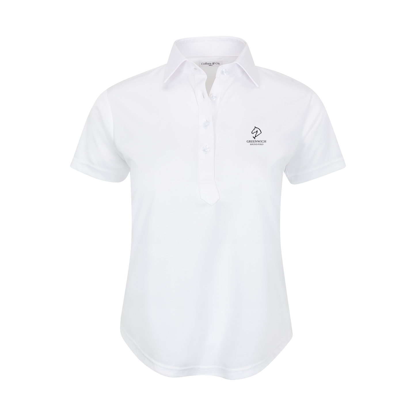 Greenwich Sound Polo Women's Cap Sleeve Semi Spread Polo White