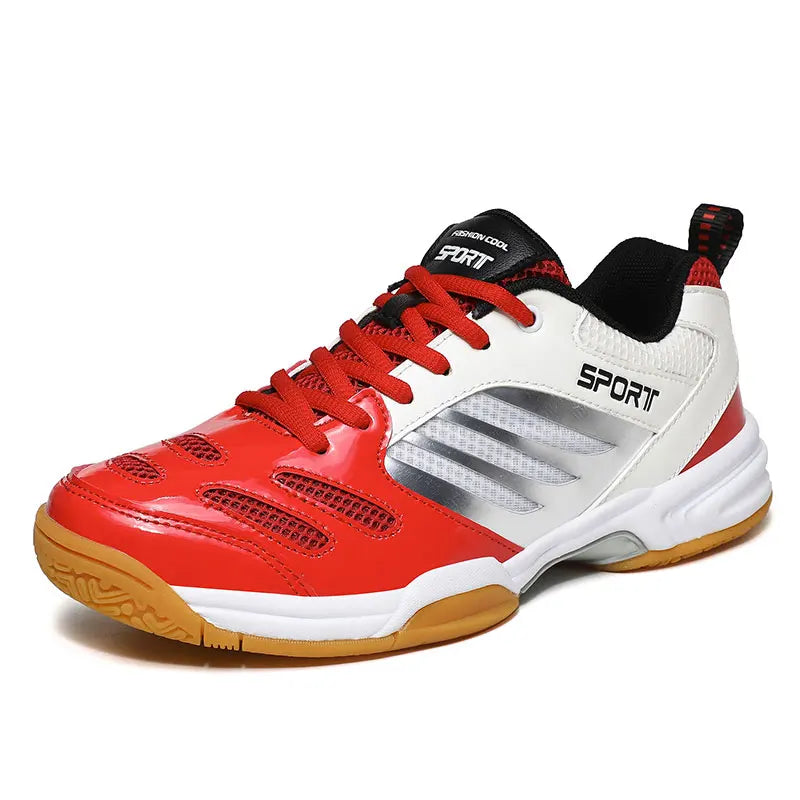 2024 New Large Size Badminton Shoes Men's Custom Logo Rubber Leather Non-slip Breathable Comfortable Men Tennis Shoes