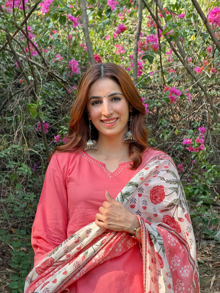 PEACH BLOOM FARSHI SUIT SET
