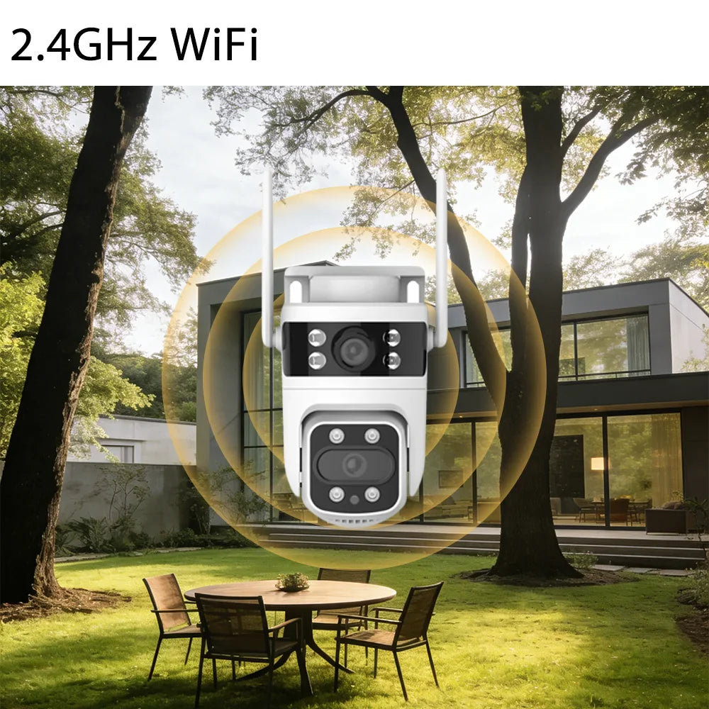 Boykeep Smart Home Security Camera, Dual-lens Dual Screen1080P HD, Motion Detection, 3 Night Vision Modes, Smart Home Assista