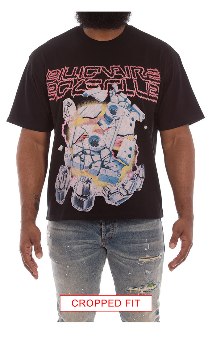 Billionaire Boys Club bb abandon planet ss knit (cropped fit) - black