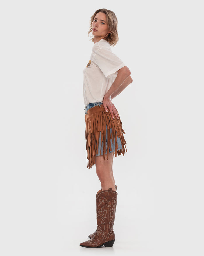 Buy Brandless Tapestry-Patch Cotton T-shirt โ Tops by Ksenia Schnaider | Ethical & Sustainable Fashion