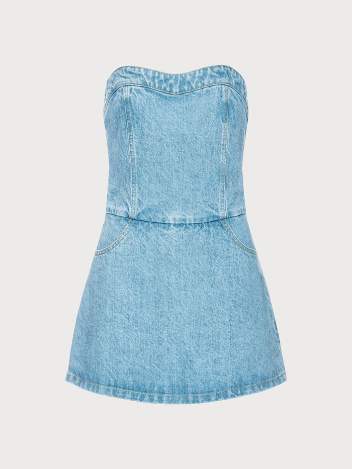 Buy Denim Shortall with Skirt Detail β by Ksenia Schnaider | Ethical & Sustainable Fashion