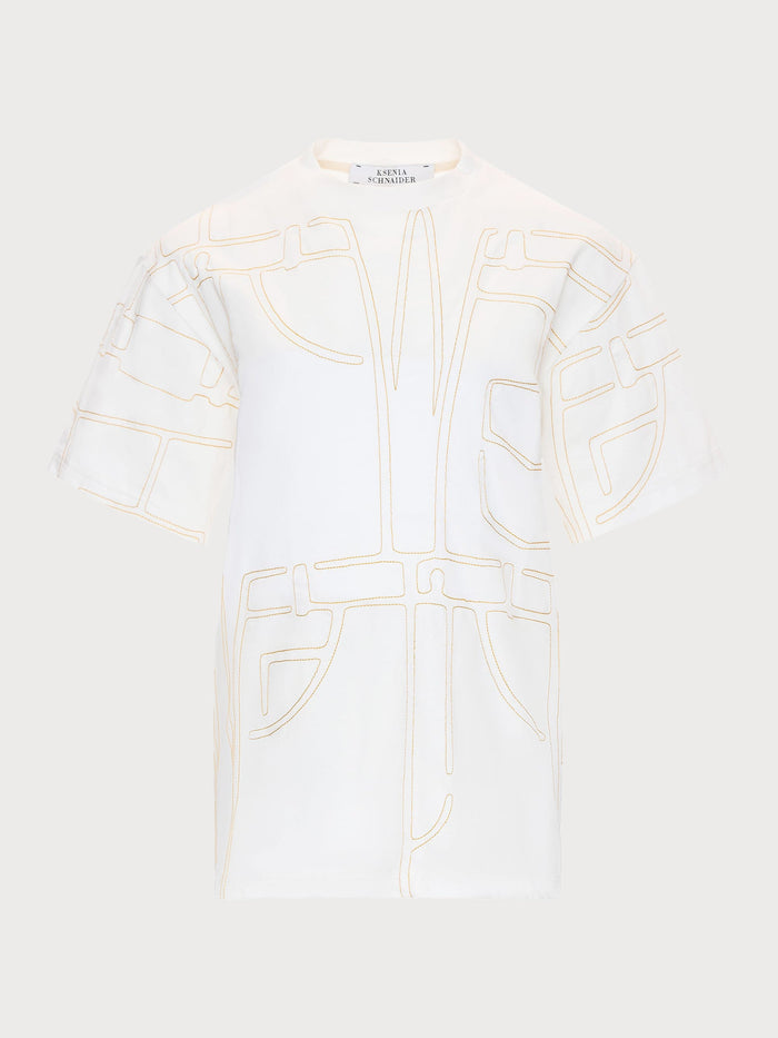 Buy Denim Stitch T-Shirt β Tops by Ksenia Schnaider | Ethical & Sustainable Fashion