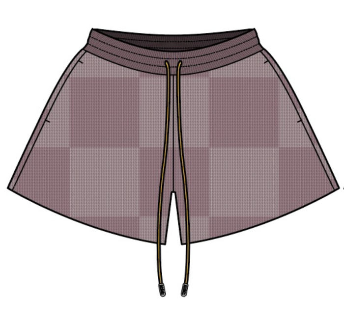 Diet Starts Monday Checker Crochet Short - Mauve