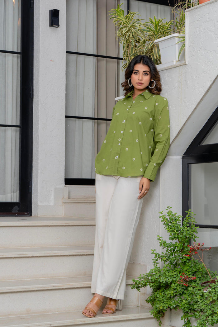 FERN GREEN BUTTON-DOWN SHIRT