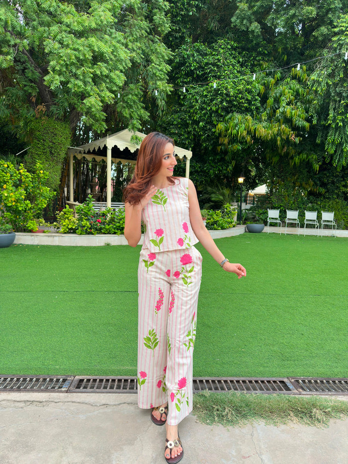 FLORAL DAYDREAM STRIPED CO-ORD SET