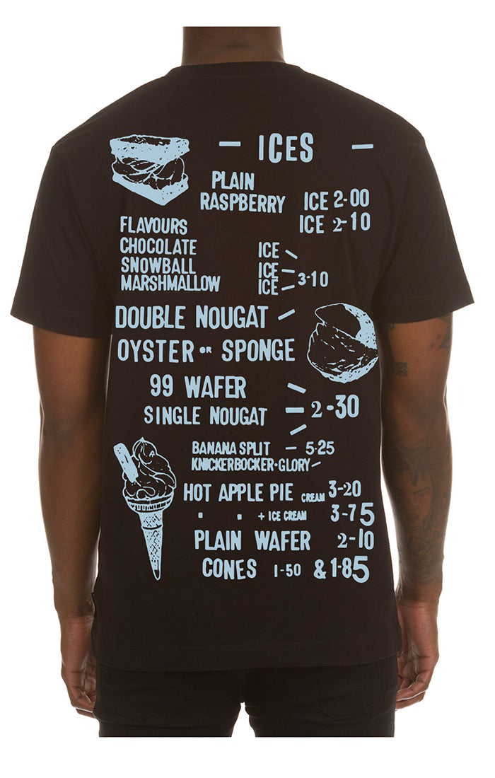 ICECREAM menu ss tee - black