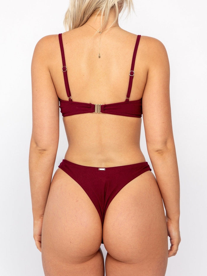 Jasmine Top / Wine Rib - Kotomi Swim