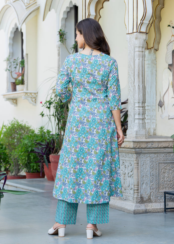 KOTA DORIA TEAL BLUE PLEATED