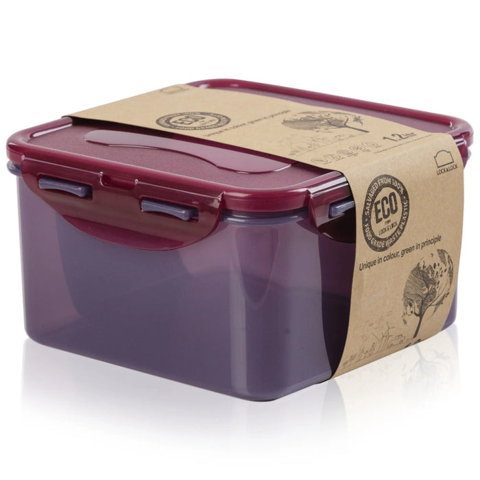 Lock & Lock Eco 1.2 Litre Square Box with Lid Lock & Lock