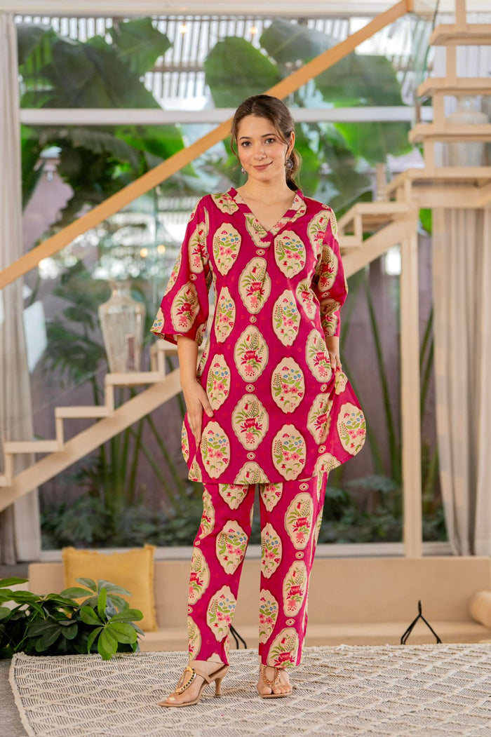 MAGENTA BLOOM COTTON CO-ORD SET