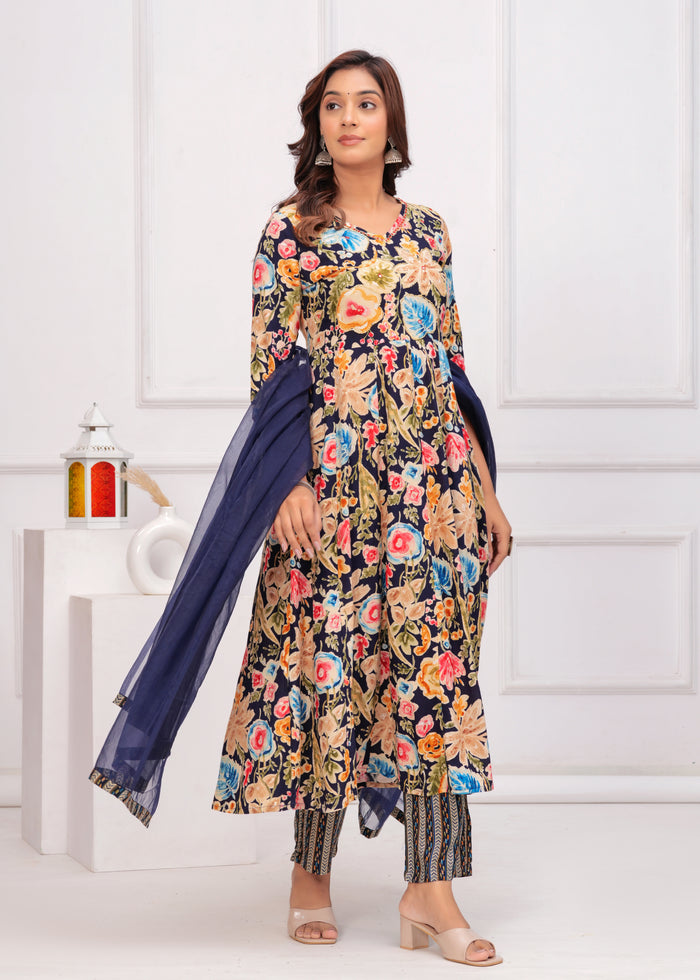 NAVY BLUE VISCOSE ANARKALI