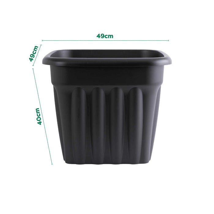 Pack of 2 - 49cm Vista Large Square Plastic Planter Wham Storage