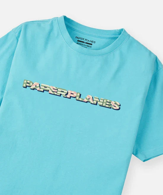 Paper Planes Diamond & Stripes Tee - Beach Blue