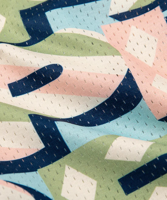 Paper Planes Diamonds And Stripes Mesh Short - Pink