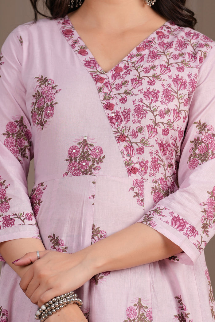 PINK BUTA ANARKALI