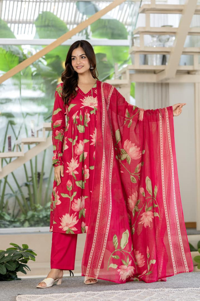 PINK LOTUS ALIA CUT SUIT SET