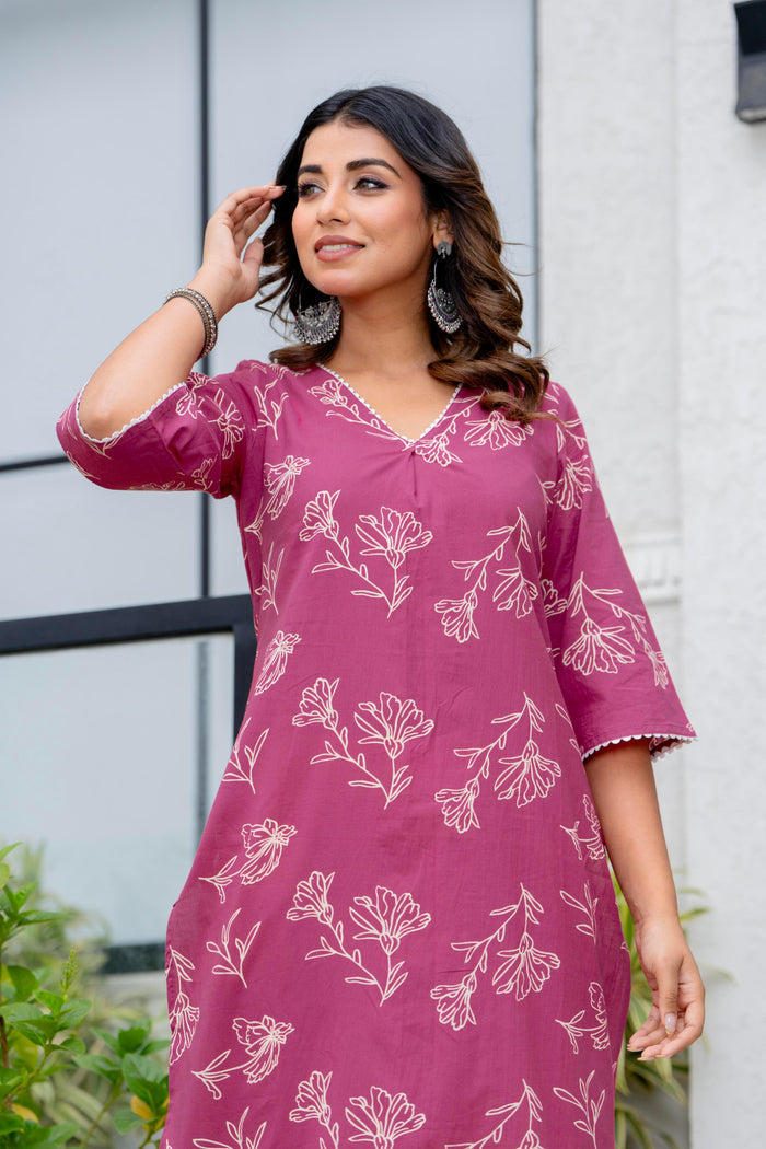 PINK POETRY LONG KURTI
