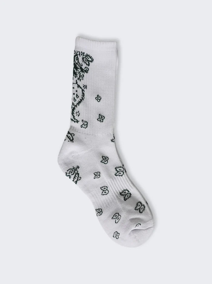 Rhude Bandana Sock - White/Green