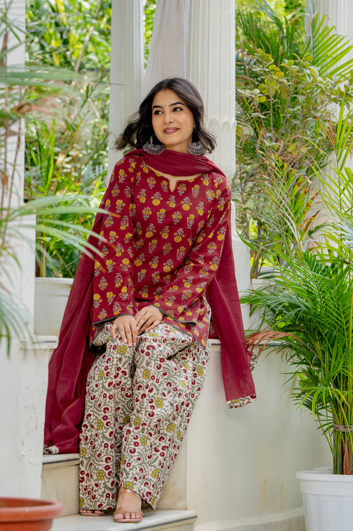 RUBY IVORY FARSHI SUIT SET