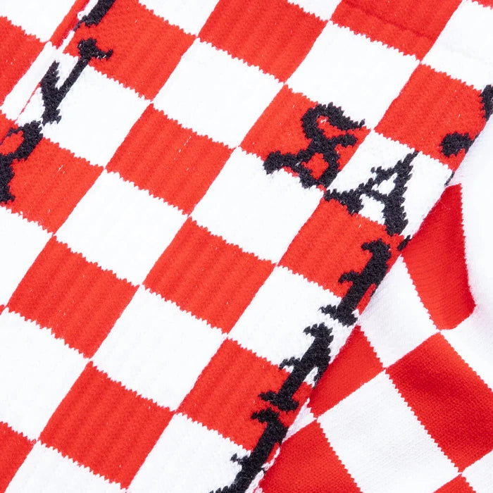 Saint Micheal Eye Socks - White/Red