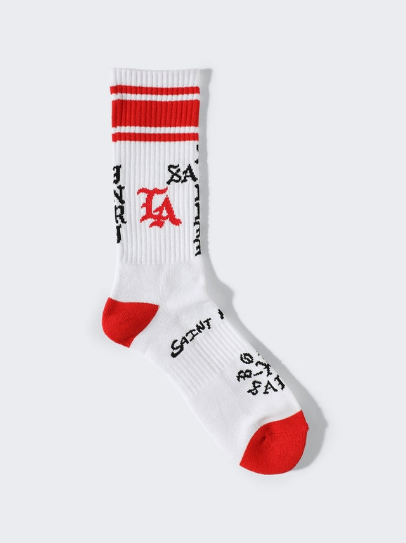 Saint Micheal Saint Sinner Socks - Red