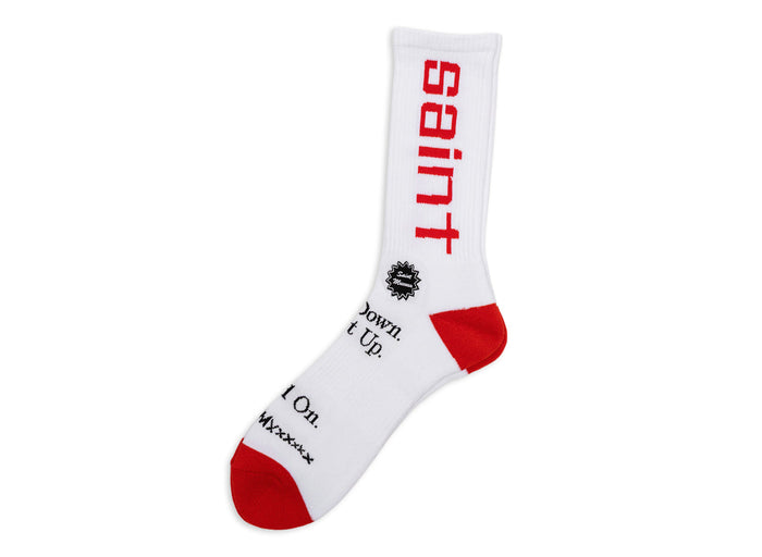 Saint Micheal Sit Down Socks - White