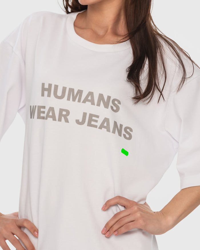 Buy T-Shirt Humans Wear Jeans β Tops by Ksenia Schnaider | Ethical & Sustainable Fashion