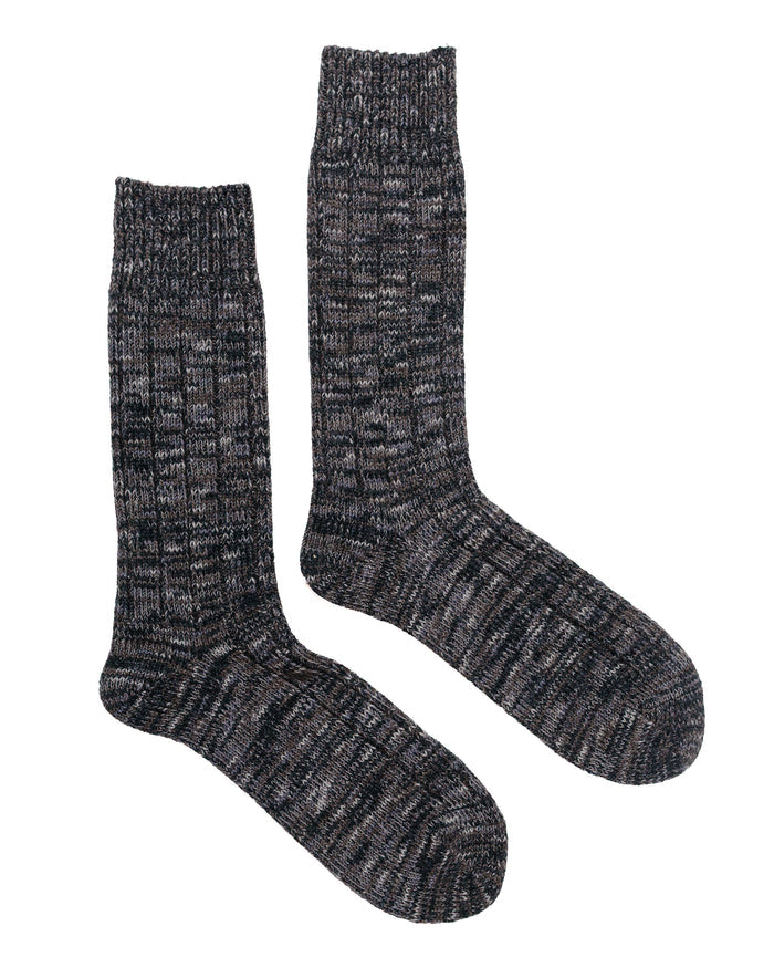 lost & found The Real McCoy's The Real McCoy's MA23110 Outdoor Wool Socks 'Camp' Charcoal