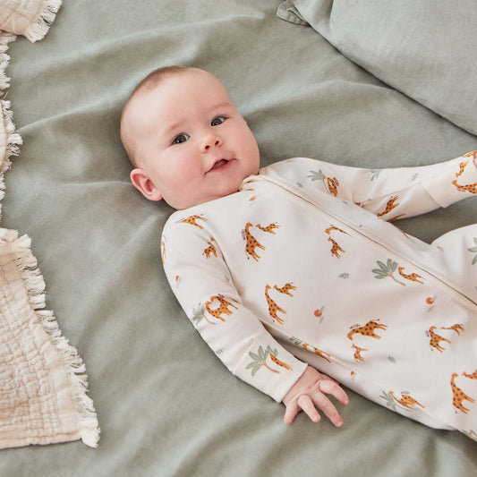 Giraffe Print Clever Zip Sleepsuit