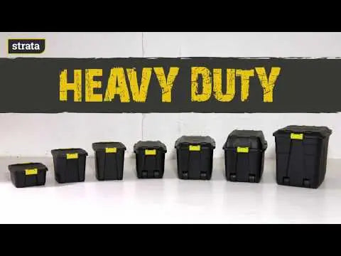110 Litre Premium Quality Lockable Plastic Box with Clip on Lid and Wheels Strata