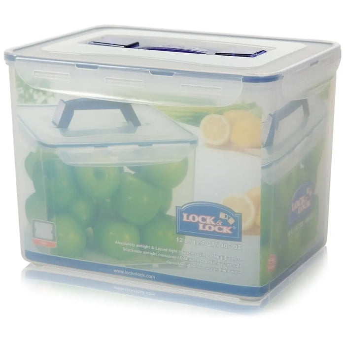 12 Litre Lock & Lock Airtight Storage Box with Carry Handle and Tray Lock & Lock