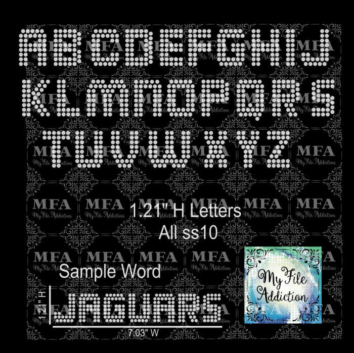 1.21" Square Letters Rhinestone Digital Download File - My File Addiction