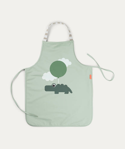 Done By Deer Waterproof Kids Apron Happy Cloud Green