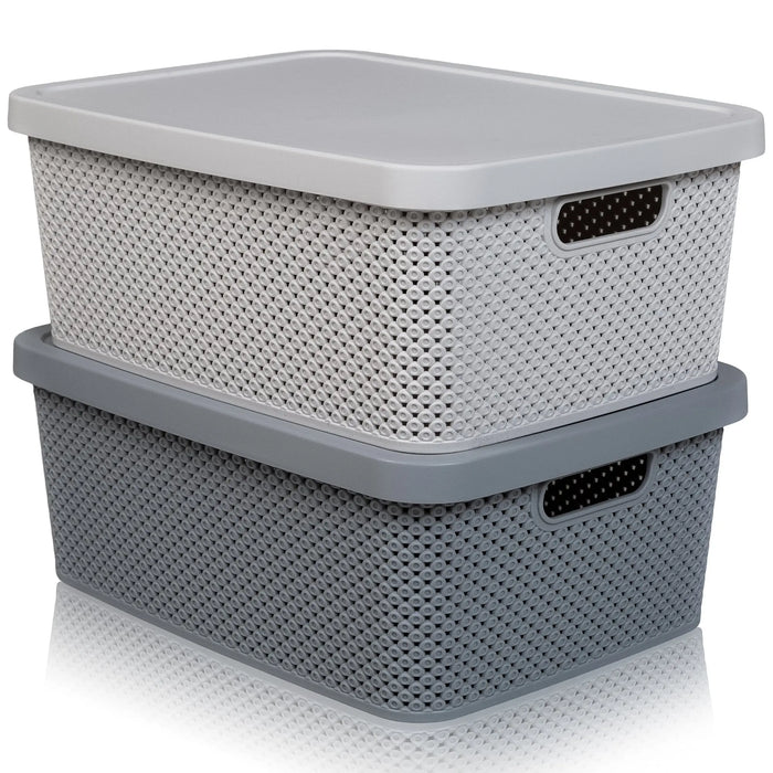 13L Diamond Design Plastic Storage Box and Lid Hobby Life