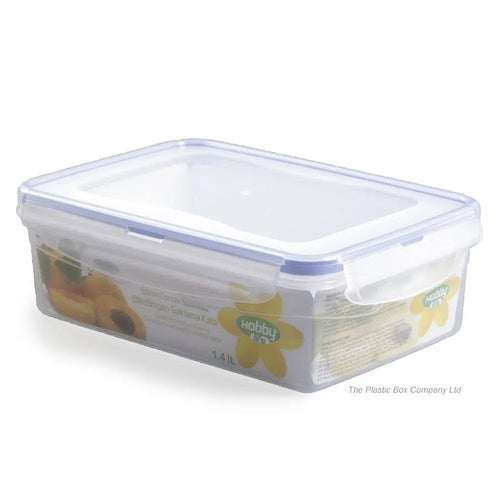 1.4 Litre Rectangular Plastic Food Storage Box With Clip Lid