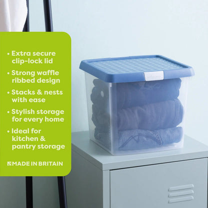 14 Litre Wham Clip Square Storage Box with Lid 9.02 Wham Storage