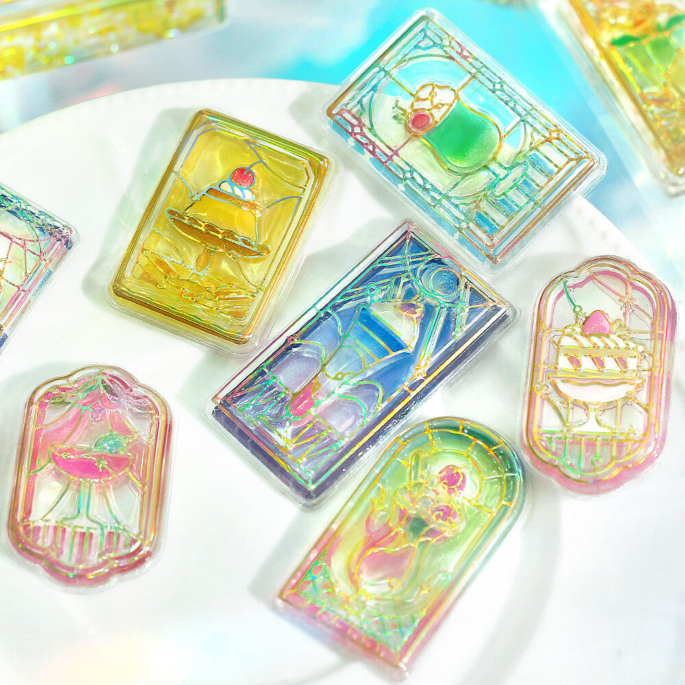 BGM 3D Sticker Sheet - Kyururun - Cafe a la Mode - Stained Glass