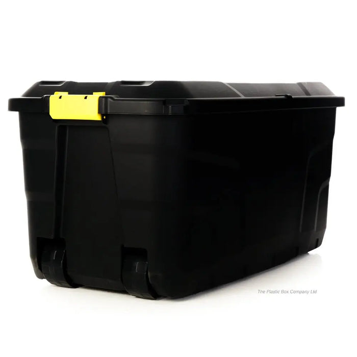 145 Litre Premium Quality Lockable Plastic Box with Clip on Lid and Wheels Strata