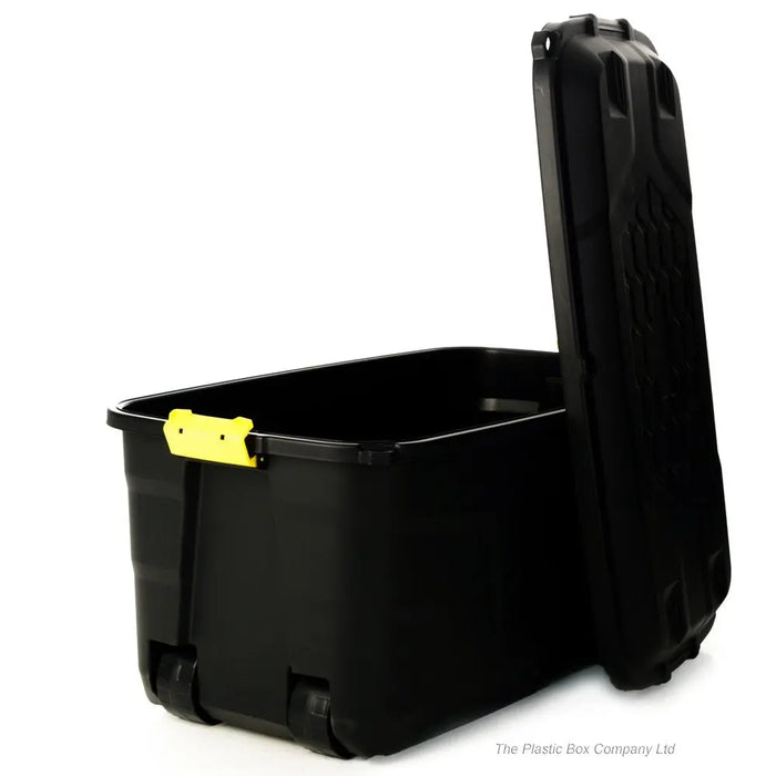 145 Litre Premium Quality Lockable Plastic Box with Clip on Lid and Wheels Strata