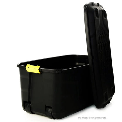 145 Litre Premium Quality Lockable Plastic Box with Clip on Lid and Wheels Strata