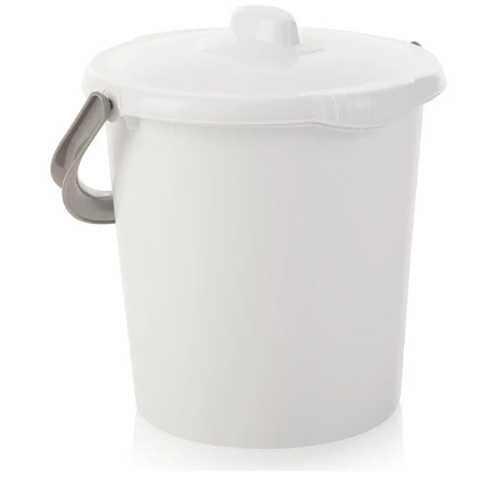 16 Litre White Plastic Bucket with Lid Wham Storage