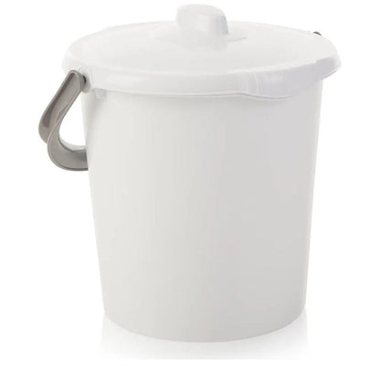 16 Litre White Plastic Bucket with Lid Wham Storage