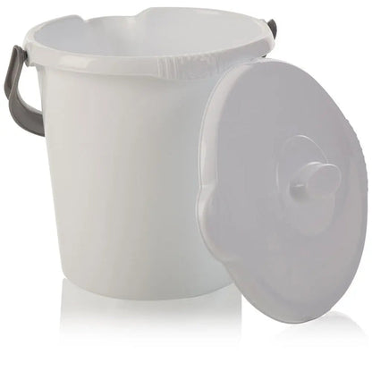16 Litre White Plastic Bucket with Lid Wham Storage