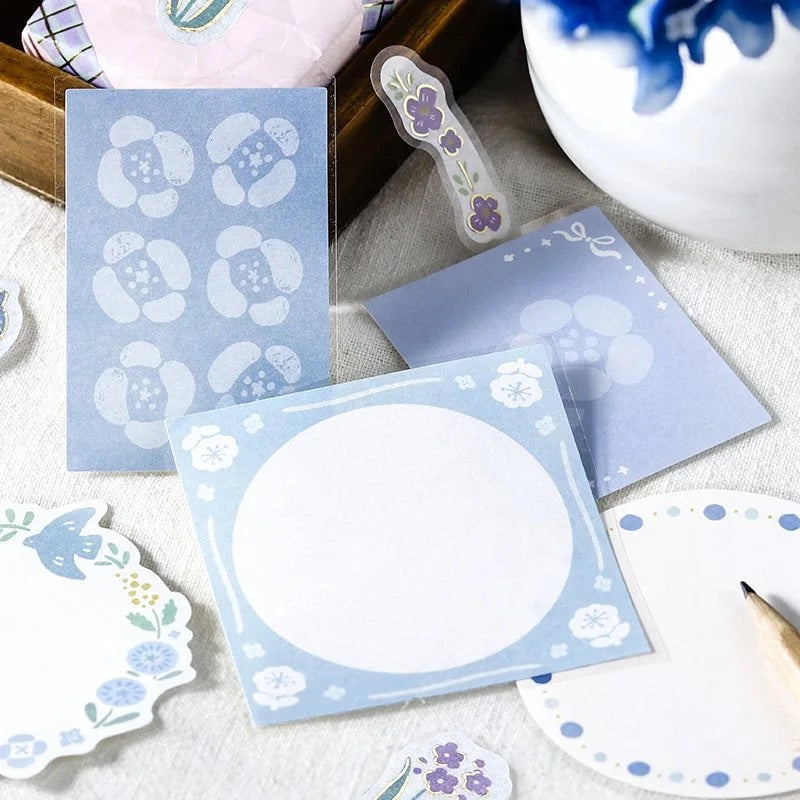 BGM Flake Sticker - Memo - Hana-Biyori - Blue